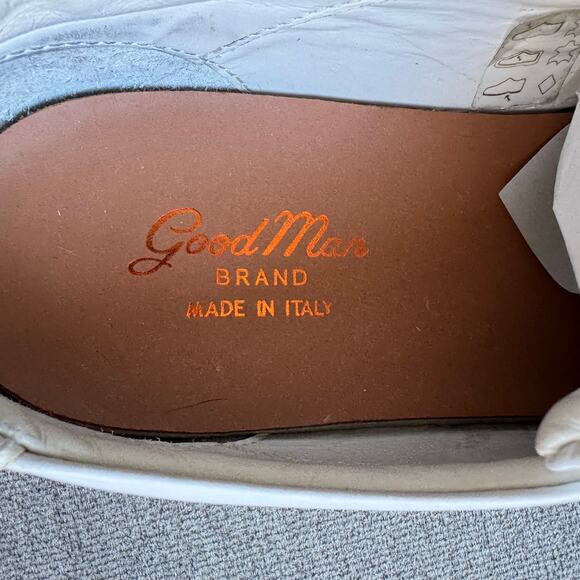 Good Man Brand Mono White Rose Gold Edge Lo-Top Sneaker Nappa Leather Mens 8.5 - Picture 7 of 11